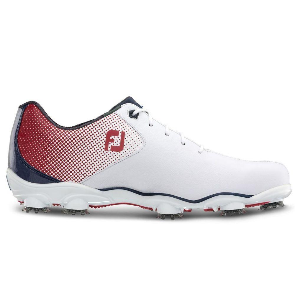FootJoy Gents DNA Helix Golf Shoes Medium Fit White Red Blue Golf