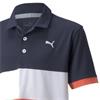 Puma Junior - Boys Cloudspun Highway Polo Navy Blazer - Hot Coral