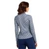 EPNY Ladies Long Sleeve Multi Plaid Print Polo Shirt Inky Multi