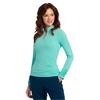 EPNY Ladies Long Sleeve Zip Mock with Shirring Polo Shirt Bay