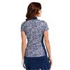 EPNY Ladies Cap Sleeve Paisley Mandarin Polo Shirt Inky Multi