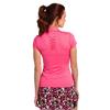 EPNY Ladies Cap Sleeve V Placket Polo Shirt Ruby Peach