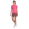 EPNY Ladies Cap Sleeve V Placket Polo Shirt Ruby Peach