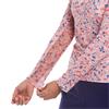 EPNY Ladies Long Sleeve Delicate Floral Print Polo Shirt Orangina Multi