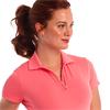 EPNY Ladies Cap Sleeve Polo Shirt with Crossover Inset Tangelo
