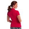EPNY Ladies Cap Sleeve Rib Polo Shirt with Button Loop Candy Apple