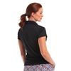 EPNY Ladies Cap Sleeve Crossover Placket Polo Shirt Navy Multi