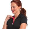 EPNY Ladies Cap Sleeve Crossover Placket Polo Shirt Navy Multi