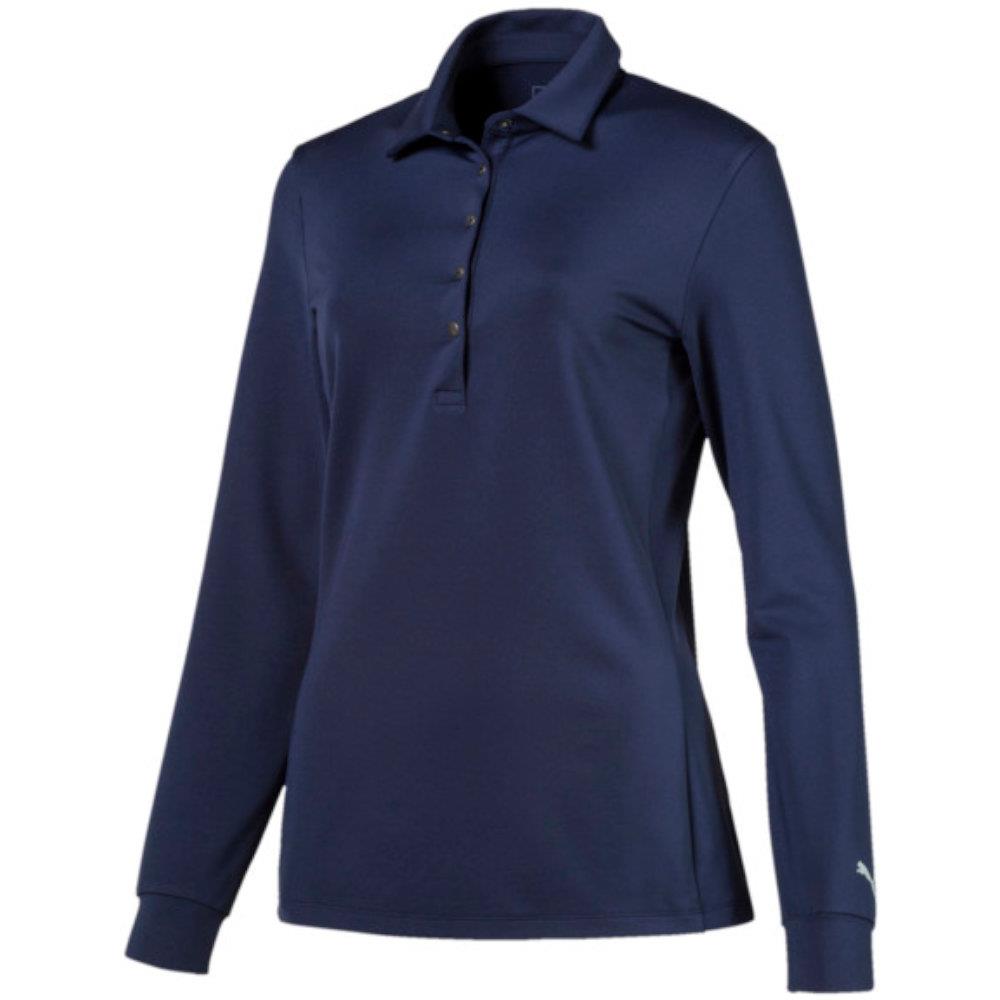 Puma Ladies Long Sleeve Polo Shirt Peacoat | Golf Store