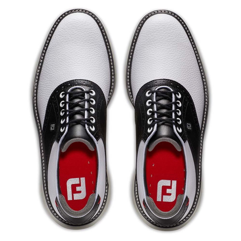 FootJoy Gents FJ Traditions Spikeless Shoes White Black Grey