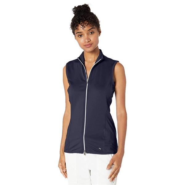 Puma Ladies Full Zip Knit Golf Vest Peacoat