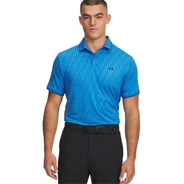 Under Armour Gents Drive Sport Jacquard Polo Shirt Atlantis Blue (402)