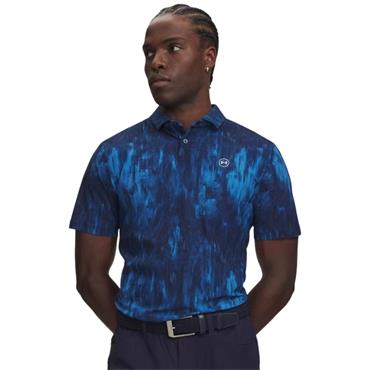 Under Armour Gents Drive Chill Printed Polo Aegean Blue - Midnight Navy (Blue 430)