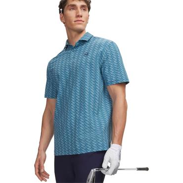 Under Armour Gents Drive Chill Printed Polo Shirt Boundless Blue - Midnight Navy (Blue466)
