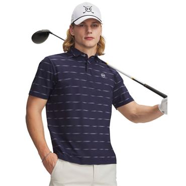 Under Armour Gents Drive Chill Printed Polo Shirt Midnight Navy - Blue Haze - White (Midnight410)
