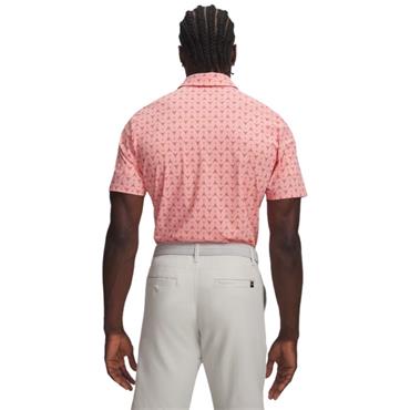 Under Armour Gents Drive Chill Printed Polo Posh Pink - Claret - Midnight Navy (Pink 603)