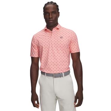 Under Armour Gents Drive Chill Printed Polo Posh Pink - Claret - Midnight Navy (Pink 603)