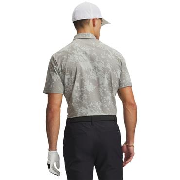 Under Armour Gents Drive Chill Printed Polo Shirt Titanium - Clay Green - Black (Titanium069)