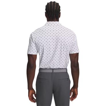 Under Armour Gents Drive Chill Printed Polo White - Midnight Navy (White 101)