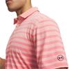 Under Armour Gents Drive Stripe Polo Shirt  Posh Pink - Midnight Navy (Pink603)