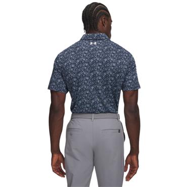 Under Armour Gents Matchplay Printed Polo Academy - Opal Blue - White (408)