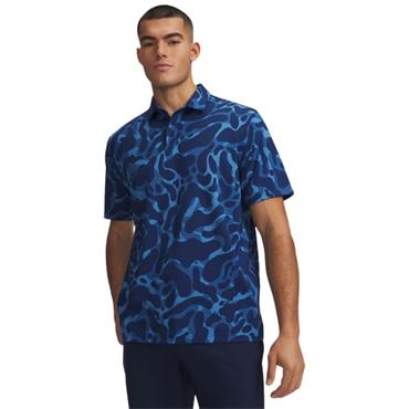 Under Armour Gents Matchplay Printed Polo Aegean Blue - Academy (Blue 430)
