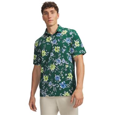 Under Armour Gents Matchplay Printed Polo Campus Ivy - Blue Fog (Green 312)