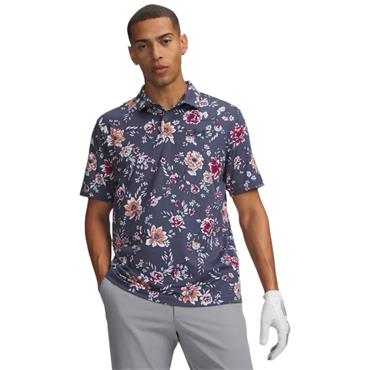 Under Armour Gents Matchplay Printed Polo Downpour Grey - Academy (Grey 044)