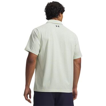Under Armour Gents Matchplay Printed Polo White - Green Citrine (White 102)