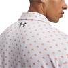 Under Armour Gents Matchplay Printed Polo White - Vintage Maroon (White 103)