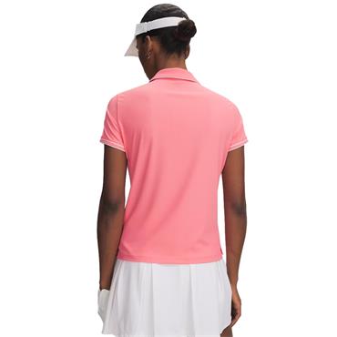 Under Armour Ladies Drive Chill Short Sleeve Polo Shirt  Bittersweet Pink - White(Pink600)