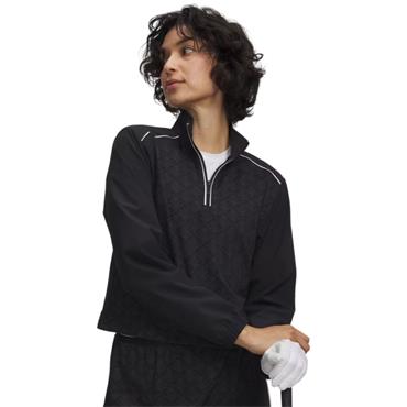 Under Armour Ladies Drive 1/2 Zip Black - White (Black001)