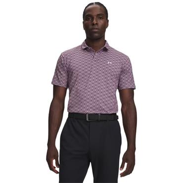 Under Armour Gents Tee To Green Printed Polo Shirt Mauve Pink - Purple - Echo White (698)