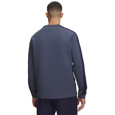 Under Armour Gents Drive Midlayer Crew Downpour Grey - White - Aegean Blue (044)