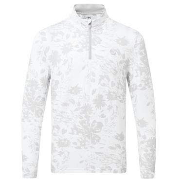 Puma Gents Pure 2.0 Rose 1/4 Zip Top Grey - White