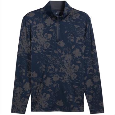 Puma Gents Pure 2.0 Rose 1/4 Zip Top Navy - Grey