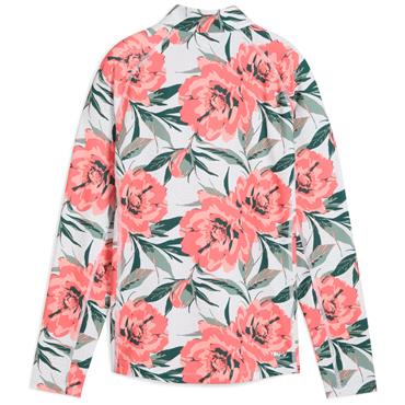 Puma Ladies YouV Beautiful Game 1/4 Zip Top White - Peach