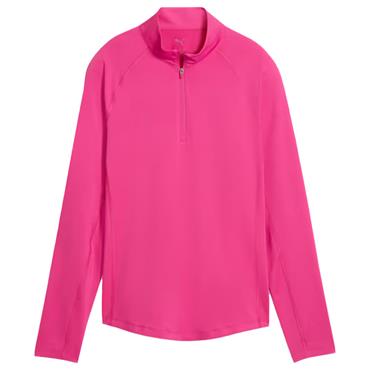 Puma Ladies You-V Solid ¼ Zip Top Pink Opal
