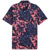 Puma Gents MATTR Broken Flower Polo Shirt Navy - Orange