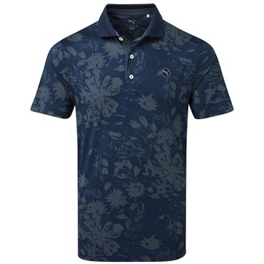 Puma Gents MATTR Rose Polo Shirt Navy - Grey