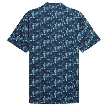 Puma Gents Mattr Deco Polo Shirt Deep Navy - Mint Jelly