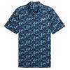Puma Gents Mattr Deco Polo Shirt Deep Navy - Mint Jelly