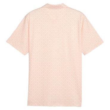 Puma Gents Mattr Scallop Polo Shirt Warm White - Melon Glow