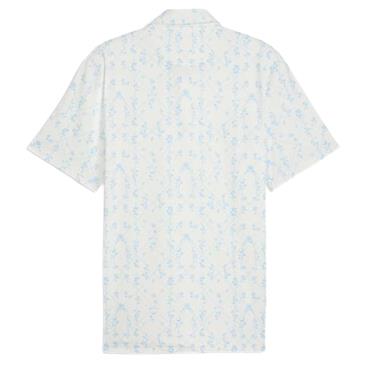 Puma Gents Cloudspun Argyle Bloom Polo Shirt Warm White - Team Light Blue