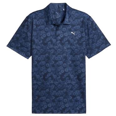 Puma Gents Pure 2.0 Floral Polo Shirt Deep Navy