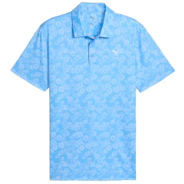 Puma Gents Pure 2.0 Floral Polo Shirt Team Light Blue