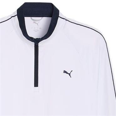 Puma Gents Pure 3.0 1/4 Zip White Glow - Deep Navy