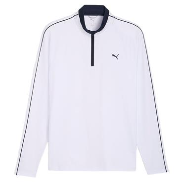 Puma Gents Pure 3.0 1/4 Zip White Glow - Deep Navy