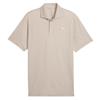 Puma Gents Cloudspun Mono Check Polo Shirt White - Coffee