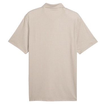 Puma Gents Cloudspun Mono Check Polo Shirt White - Coffee